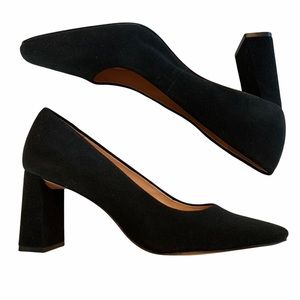 J Crew NWOT black chunky heel suede shoe, size 7